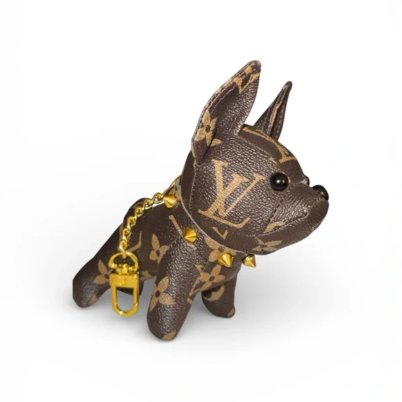 Classic LV Monogram x French Bulldog Keychain Bag Charm